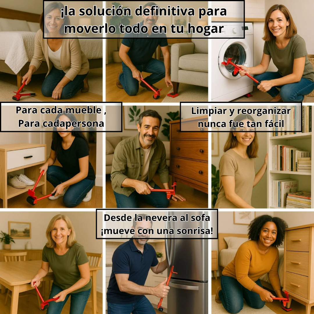 MuebleLift™ - Olvídate de los Dolores de Espalda y de los Rayones del Piso por Mover Mal tus Muebles